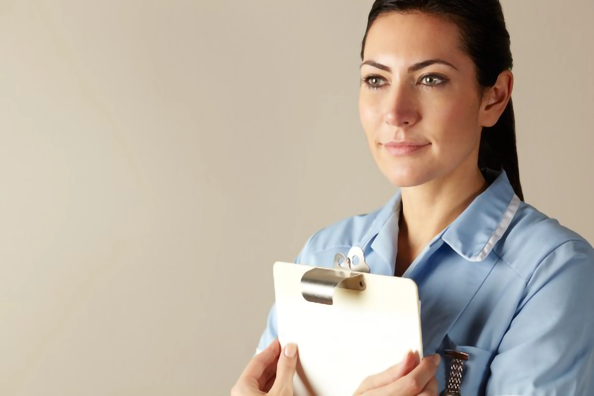 nhs nurse with clipboard